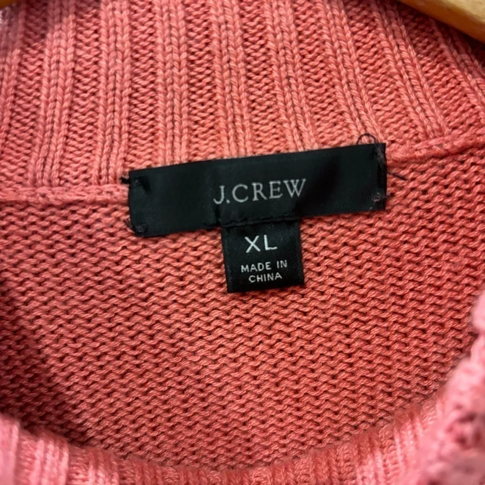 J.Crew X‎ Cotton Cashmere Patch Pocket Mock-neck Sweater Pink